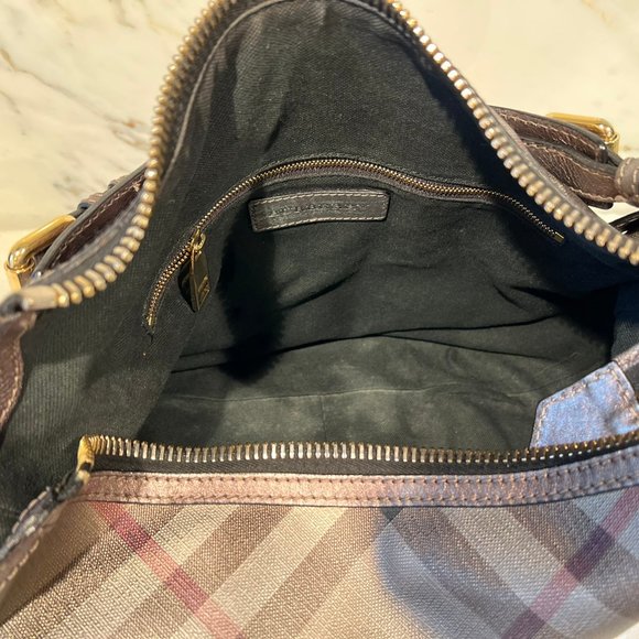 Burberry Silver Check and Leather Maiden Hobo Bag - Picture 11 of 12